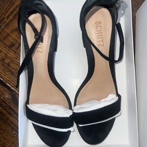 Schultz black suede heels